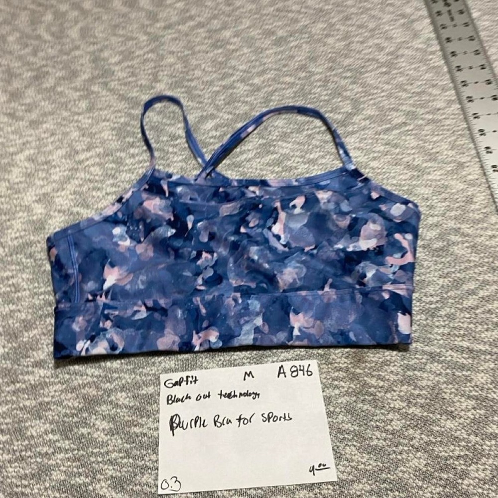 GAP fit blue floral sports bra Size M. SKU-A846#activewear